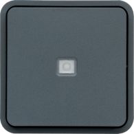 WNA021 - cubyko  Push-button 1O/1F illuminated composable grey IP55