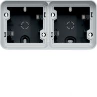 WNA685 - cubyko Double horizontal box empty with 4 sliders grey IP55
