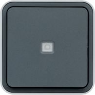 WNC021 - cubyko Push-button 1O/1F with light wall mounted grey IP55