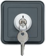 WNC035 - cubyko Key switch 2 positions wall mounted grey IP55