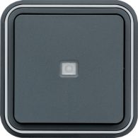 WNE023 - cubyko Push-button 1F with control light flush mounted grey IP55