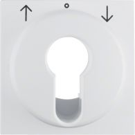 15061909 - Centre plate f.key push-b. f.blinds/key switch, S.1/B.3/B.7,p.white matt plastic
