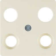 148302 - Central plate for aerial soc. 4hole (Hirschmann), com-tech, white glossy
