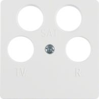 148409 - Central plate for aerial soc. 4hole (Ankaro), com-tech, p. white glossy