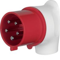 578201 - CEE right angle plug 5pole 32 A, connecting system, grey/red