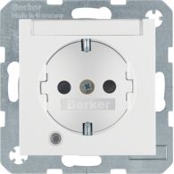 41101909 - SCHUKO soc.out. LED,labfield,enhncd contact prot.,screw-in lift term.,S1/B3/7,wh