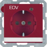 41106015 - SCHUKO soc.out. LED+&quot;EDV&quot; impr.,labfield,enhncd contact prot., Q.x,red