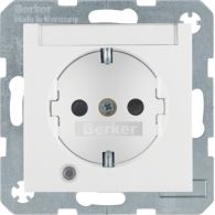 41108989 - SCHUKO soc.out. LED,labfield,enhncd contact prot.,screw-in lift term.,S1/B3/7,wh