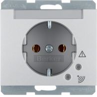 41527103 - SCHUKO socket outlet with overvoltage protection and labelling field, K.5, alu