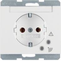 41527109 - SCHUKO socket outlet with overvoltage protection, K.1, polar white glossy
