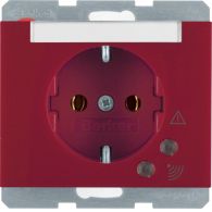 41527115 - SCHUKO socket outlet with overvoltage protection, K.1/K.5, red glossy