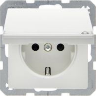 47526089 - SCHUKO soc. out. hinged cover, enhncd contact prot., Q.x, p. white velvety