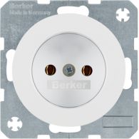 6167032089 - Soc. out. out earthing contact, R.1/R.3, p. white glossy
