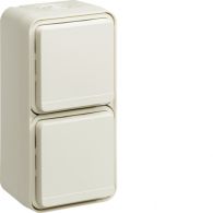 WNC132B - cubyko Double vertical socket 2P+E screwless wall mounted white IP55