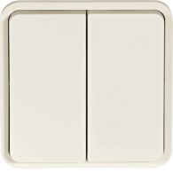 WNA044B - Cubyko LT 2-gang 2-way push-button 1O/1F composable white IP55