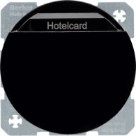 16402045 - Relay switch centre plate for hotel card, R.1/R.3, black glossy