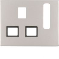 3313077014 - Centre plate f.soc.out.s BRIT.ST., can be switched off, K.5, steel matt finish