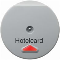 164109 - Hotel card switch cover with imprint and red lens Twinpoint polar white, glossy