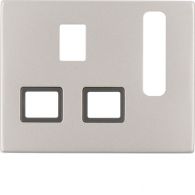 3313077004 - Centre plate f.soc.out.s BRIT.ST., can be switched off, K.5, steel matt finish