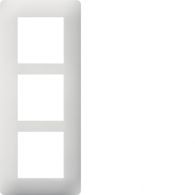 WE407 - Plaque 3 postes Essensya verticale entraxe 57mm, Blanc