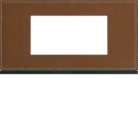 WXP4904 - Plaque gallery 4 modules entraxe 71mm matiere coffee leather