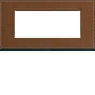 WXP4905 - Plaque gallery 5 modules entraxe 71mm matiere coffee leather