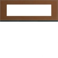 WXP4908 - Plaque gallery 8 modules entraxe 71mm matiere coffee leather