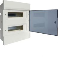VR212TJ - Small distributor,IC²,flush,2row,24M,IP40,MS-terminal,N+PE,transparent door