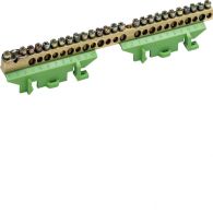 KM25E - Brass terminal, 1x25mm² 13x10mm² 11x16mm²,with mounting base,  Color: green