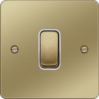 WFPS12PBW - 10AX 1 Gang 2 Way Wall Switch Polished Brass White Insert