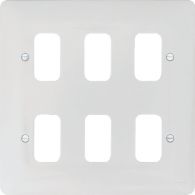 WMGP6 - 6 Gang White Moulded Grid Plate
