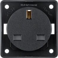 9626205 - Integro Insert-British Standard Socket Outlet with Earth Contact, Black Matt