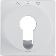 15066089 - Centre plate f. key push-button f. blinds/key switch, Q.x, p.white velvety