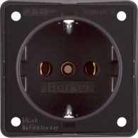 941852501 - SCHUKO socket outlet, with screw terminals, Integro module inserts, brown matt
