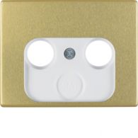 12020002 - Centre plate for aerial socket 2- and 3-hole, Arsys, gold, metal