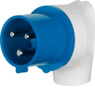 578301 - CEE right angle plug 3pole 32 A, connecting system, grey/blue