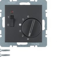 20301606 - Thermostat, NC contact, centre plate, rocker switch, B.3/B.7, ant., matt