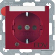 41101915 - SCHUKO soc.out. LED+&quot;EDV&quot; impr.,labfield,enhncd contact prot., S1/B3/7,red