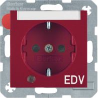 41108915 - SCHUKO soc.out. LED+&quot;EDV&quot; impr.,labfield,enhncd contact prot., S1/B3/7,red