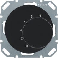 20262045 - Thermostat, change-over contact, centre plate, R.1/R.3, black glossy