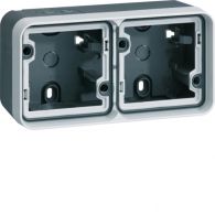 6719323505 - Surface-mounted lower casing 2gang hor., w. frame and cable entries W.1 grey