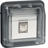 14093515 - FCC soc.out. insert 8p shielded hinged cover surf./flushmtd,cat.6,labfield,W1,gr