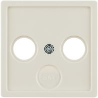 12036082 - Centre plate for aerial socket 2- and 3-hole, Q.1/Q.3/Q.7, white velvety