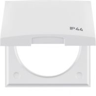 918282599 - Integro Flow-Frame 1-Gang with Hinged Cover, Imprint IP44, Polar White Glossy