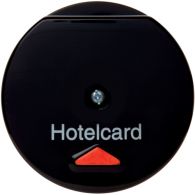164165 - Hotel card switch cover with imprint and red lens Twinpoint black, glossy