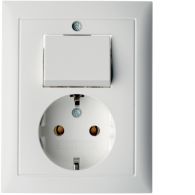 6143561949 - SCHUKO socket outlet with cover plate, S.1, polar white matt