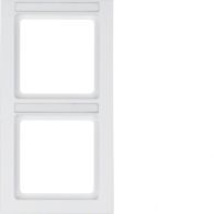 10526099 - Q.3 Ramka 2-krotna pionowa z polem opisowym, biały, aksamit