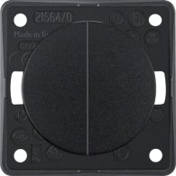 936752510 - Series push-button, 2 NO cont com inp term, Integro - Design Flow/Pure, black gl