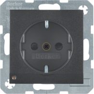 41091606 - B.X Gniazdo SCHUKO z uz. z podświetleniem orientacyjnym LED, ant mat