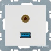 3315391909 - S.1/B.3/B.7 Gniazdo USB / 3,5 mm Audio biały